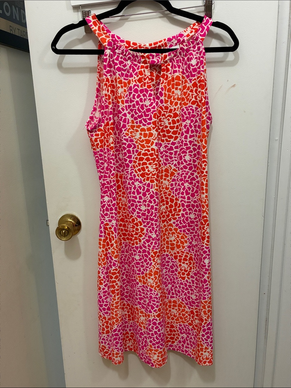 Jude Connelly Sleeveless Pink & Orange Floral Midi Dress Resortwear Vacation